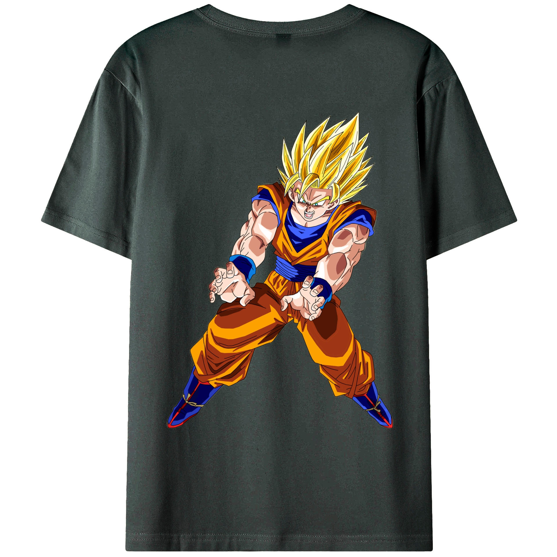 （画像用） ドラゴンボール 孫悟空（そん ごくう）Son Goku カカロット DRAGON BALL Kakarotto 綿100％ メンズ半袖Tシャツ（バックプリント） 通気性